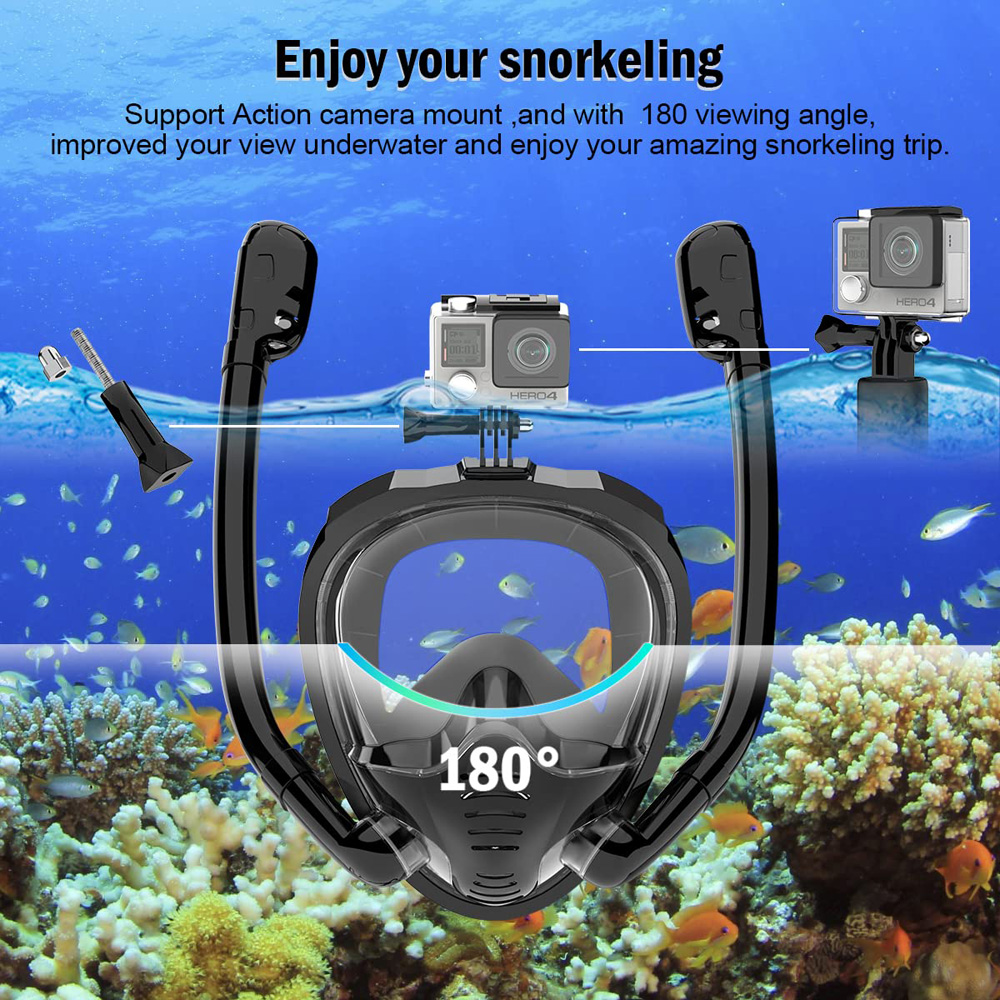 قناع غطس لكامل الوجه 180 ° رؤي - مراجعة Anti Pollution Mask وسعره