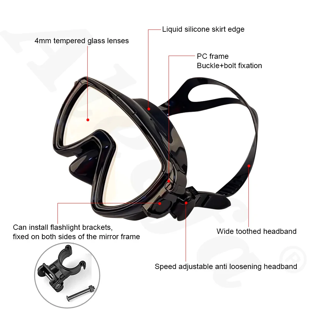 قناع غوص مع حامل مصباح يدوي، ق - مراجعة Silicone Mask Bracket وسعره